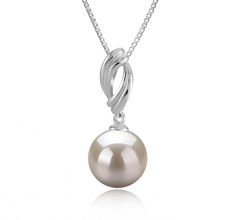 9-10mm AAAA Quality Freshwater Cultured Pearl Pendant in Shamara White