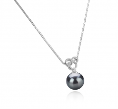 9-10mm AAA Quality Tahitian Cultured Pearl Pendant in Adelina Black