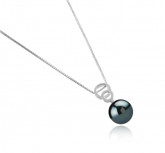 12-13mm AAA Quality Tahitian Cultured Pearl Pendant in Marlo Black