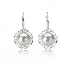 12-13mm AA+ Quality Freshwater - Edison Cultured Pearl Earring Pair in Edison Blenda White