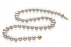 7-7.5mm Hanadama - AAAA Quality Japanese Akoya Cultured Pearl Necklace in Hanadama 16-inch White