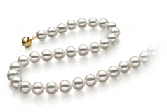 9-9.5mm Hanadama - AAAA Quality Japanese Akoya Cultured Pearl Necklace in Hanadama 18-inch White