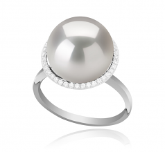 12-13mm AA+ Quality Freshwater - Edison Cultured Pearl Ring in Yanaka White