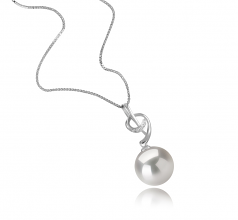 11-12mm AAAA Quality Freshwater - Edison Cultured Pearl Pendant in Sofie White