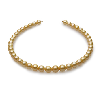 9-12mm AA Quality South Sea Cultured Pearl Necklace in 18-inch Gold