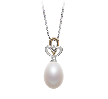 10-11mm AA - Drop Quality Freshwater Cultured Pearl Pendant in Aida White 10-11mm AA - Drop Quality Freshwater Cultured Pearl Pendant in Aida White