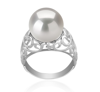 12-13mm AA+ Quality Freshwater - Edison Cultured Pearl Ring in Alva White