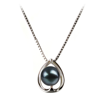 6-7mm AA Quality Japanese Akoya Cultured Pearl Pendant in Amanda Black 6-7mm AA Quality Japanese Akoya Cultured Pearl Pendant in Amanda Black