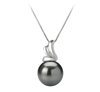 10-10.5mm AAA Quality Tahitian Cultured Pearl Pendant in Amara Black 10-10.5mm AAA Quality Tahitian Cultured Pearl Pendant in Amara Black