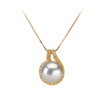 10-11mm AAA Quality South Sea Cultured Pearl Pendant in Angelique White