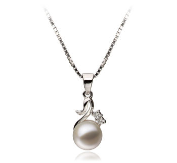 6-7mm AAAA Quality Freshwater Cultured Pearl Pendant in Ariana White