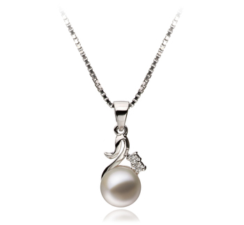 6-7mm AAAA Quality Freshwater Cultured Pearl Pendant in Ariana White 6-7mm AAAA Quality Freshwater Cultured Pearl Pendant in Ariana White
