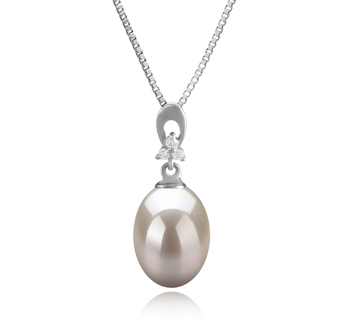 9-10mm AAA Quality Freshwater Cultured Pearl Pendant in Bambie White