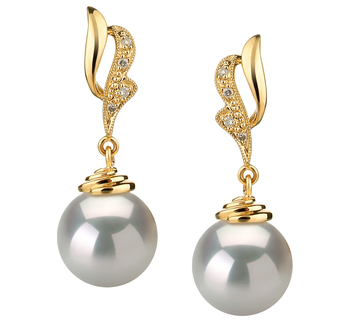 10-11mm AAA Quality South Sea Cultured Pearl Earring Pair in Bianka White 10-11mm AAA Quality South Sea Cultured Pearl Earring Pair in Bianka White