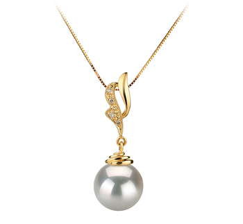 10-11mm AAA Quality South Sea Cultured Pearl Pendant in Bianka White