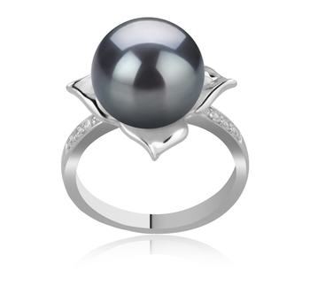 10-11mm AAA Quality Tahitian Cultured Pearl Ring in Billy Black 10-11mm AAA Quality Tahitian Cultured Pearl Ring in Billy Black