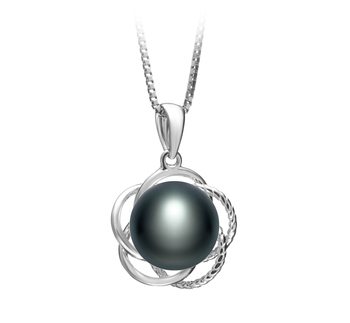 9-10mm AA Quality Freshwater Cultured Pearl Pendant in Bobbie Black