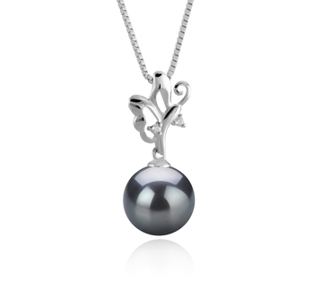 9-10mm AAA Quality Tahitian Cultured Pearl Pendant in Braith Black 9-10mm AAA Quality Tahitian Cultured Pearl Pendant in Braith Black