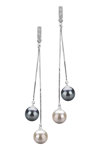 7-8mm AAAA Quality Freshwater Cultured Pearl Earring Pair in Brenda Black 7-8mm AAAA Quality Freshwater Cultured Pearl Earring Pair in Brenda Black