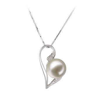 7-8mm AAAA Quality Freshwater Cultured Pearl Pendant in Carlin White 7-8mm AAAA Quality Freshwater Cultured Pearl Pendant in Carlin White