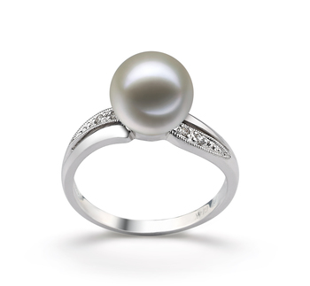 9-10mm AAAA Quality Freshwater Cultured Pearl Ring in Caroline White 9-10mm AAAA Quality Freshwater Cultured Pearl Ring in Caroline White