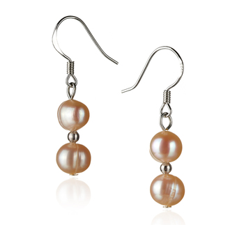 6-7mm A Quality Freshwater Cultured Pearl Earring Pair in Cerella Pink