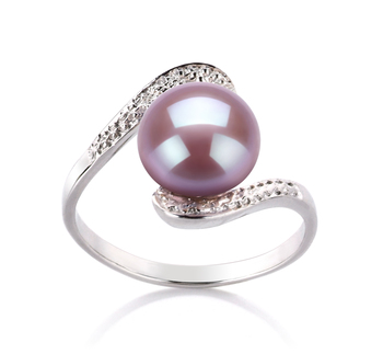 9-10mm AA Quality Freshwater Cultured Pearl Ring in Chantel Lavender 9-10mm AA Quality Freshwater Cultured Pearl Ring in Chantel Lavender