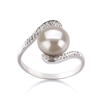 9-10mm AA Quality Freshwater Cultured Pearl Ring in Chantel White 9-10mm AA Quality Freshwater Cultured Pearl Ring in Chantel White