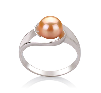 6-7mm AAA Quality Freshwater Cultured Pearl Ring in Clare Pink 6-7mm AAA Quality Freshwater Cultured Pearl Ring in Clare Pink