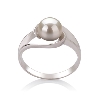 6-7mm AAA Quality Freshwater Cultured Pearl Ring in Clare White 6-7mm AAA Quality Freshwater Cultured Pearl Ring in Clare White