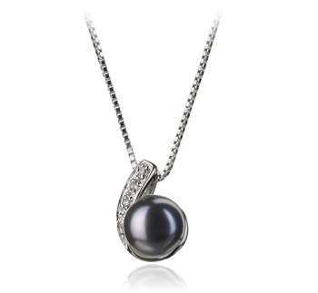 7-8mm AA Quality Freshwater Cultured Pearl Pendant in Claudia Black 7-8mm AA Quality Freshwater Cultured Pearl Pendant in Claudia Black