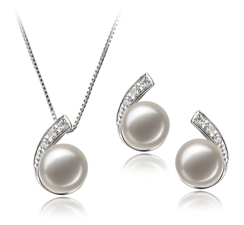 7-8mm AA Quality Freshwater Cultured Pearl Set in Claudia White 7-8mm AA Quality Freshwater Cultured Pearl Set in Claudia White