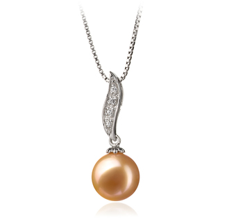 9-10mm AAA Quality Freshwater Cultured Pearl Pendant in Clementina Pink 9-10mm AAA Quality Freshwater Cultured Pearl Pendant in Clementina Pink