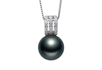 12-13mm AAA Quality Tahitian Cultured Pearl Pendant in Colette Black 12-13mm AAA Quality Tahitian Cultured Pearl Pendant in Colette Black