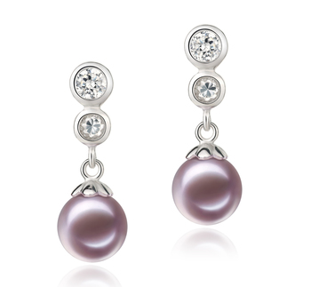 7-8mm AAAA Quality Freshwater Cultured Pearl Earring Pair in Colleen Lavender 7-8mm AAAA Quality Freshwater Cultured Pearl Earring Pair in Colleen Lavender