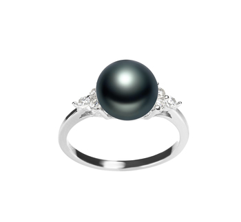 8-9mm AAA Quality Freshwater Cultured Pearl Ring in Dacey Black 8-9mm AAA Quality Freshwater Cultured Pearl Ring in Dacey Black