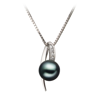 7-8mm AA Quality Japanese Akoya Cultured Pearl Pendant in Destina Black 7-8mm AA Quality Japanese Akoya Cultured Pearl Pendant in Destina Black