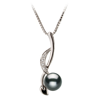 6-7mm AA Quality Japanese Akoya Cultured Pearl Pendant in Diana Black 6-7mm AA Quality Japanese Akoya Cultured Pearl Pendant in Diana Black