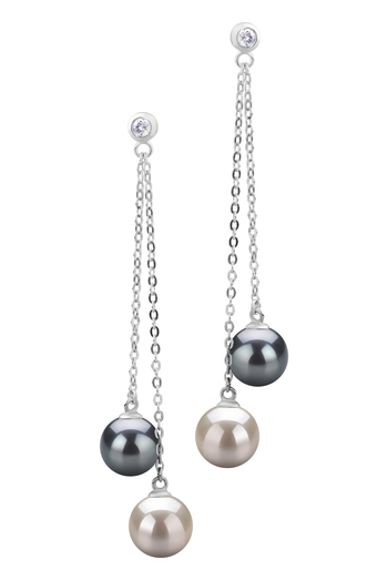 7-8mm AAAA Quality Freshwater Cultured Pearl Earring Pair in Dolly Black 7-8mm AAAA Quality Freshwater Cultured Pearl Earring Pair in Dolly Black