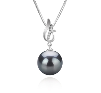 9-10mm AAA Quality Tahitian Cultured Pearl Pendant in Edna Black 9-10mm AAA Quality Tahitian Cultured Pearl Pendant in Edna Black