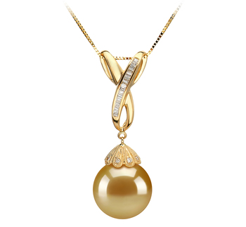 12-13mm AAA Quality South Sea Cultured Pearl Pendant in Edwina Gold 12-13mm AAA Quality South Sea Cultured Pearl Pendant in Edwina Gold