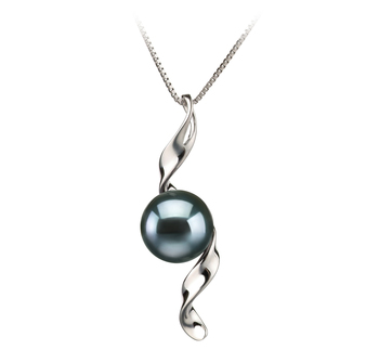7-8mm AA Quality Japanese Akoya Cultured Pearl Pendant in Elva Black 7-8mm AA Quality Japanese Akoya Cultured Pearl Pendant in Elva Black