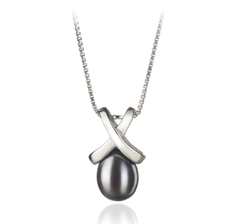 7-8mm AA Quality Freshwater Cultured Pearl Pendant in Empress Black 7-8mm AA Quality Freshwater Cultured Pearl Pendant in Empress Black