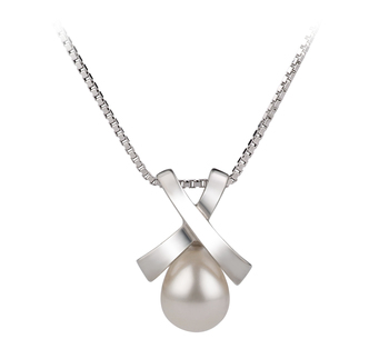 7-8mm AA Quality Freshwater Cultured Pearl Pendant in Empress White 7-8mm AA Quality Freshwater Cultured Pearl Pendant in Empress White