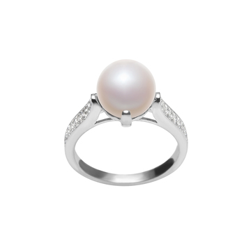 8-9mm AAA Quality Freshwater Cultured Pearl Ring in Erica White