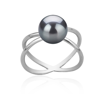 8-9mm AAA Quality Freshwater Cultured Pearl Ring in Esty Black 8-9mm AAA Quality Freshwater Cultured Pearl Ring in Esty Black