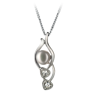 7-8mm AA Quality Freshwater Cultured Pearl Pendant in Eudora White