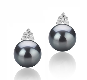 8-9mm AAAA Quality Freshwater Cultured Pearl Earring Pair in Evelyn Black 8-9mm AAAA Quality Freshwater Cultured Pearl Earring Pair in Evelyn Black