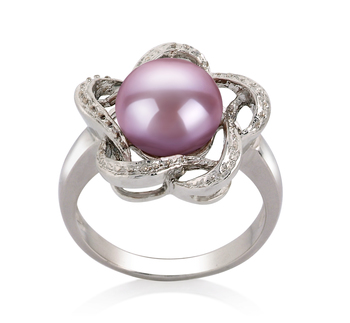 9-10mm AA Quality Freshwater Cultured Pearl Ring in Fiona Lavender 9-10mm AA Quality Freshwater Cultured Pearl Ring in Fiona Lavender