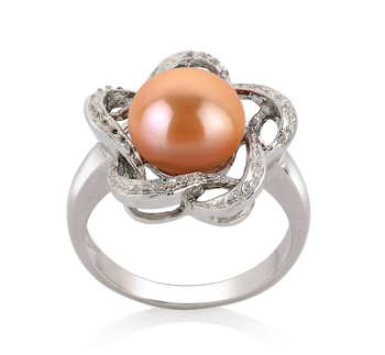9-10mm AA Quality Freshwater Cultured Pearl Ring in Fiona Pink 9-10mm AA Quality Freshwater Cultured Pearl Ring in Fiona Pink